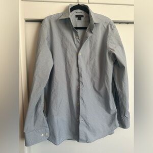 Express Men's Blue Striped Shirt